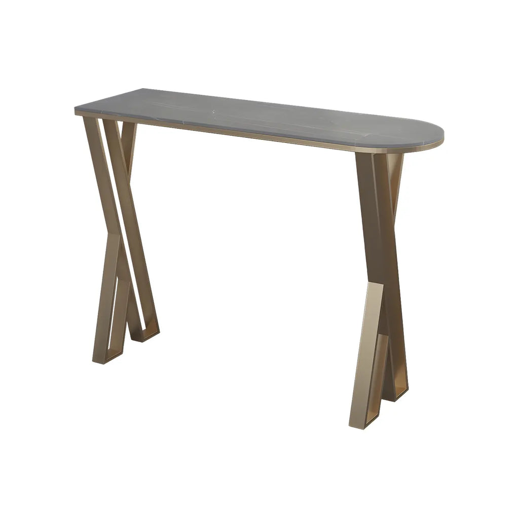 Tables de bar glamour en pierre blanche, fer et métal doré, forme libre, pour la cuisine