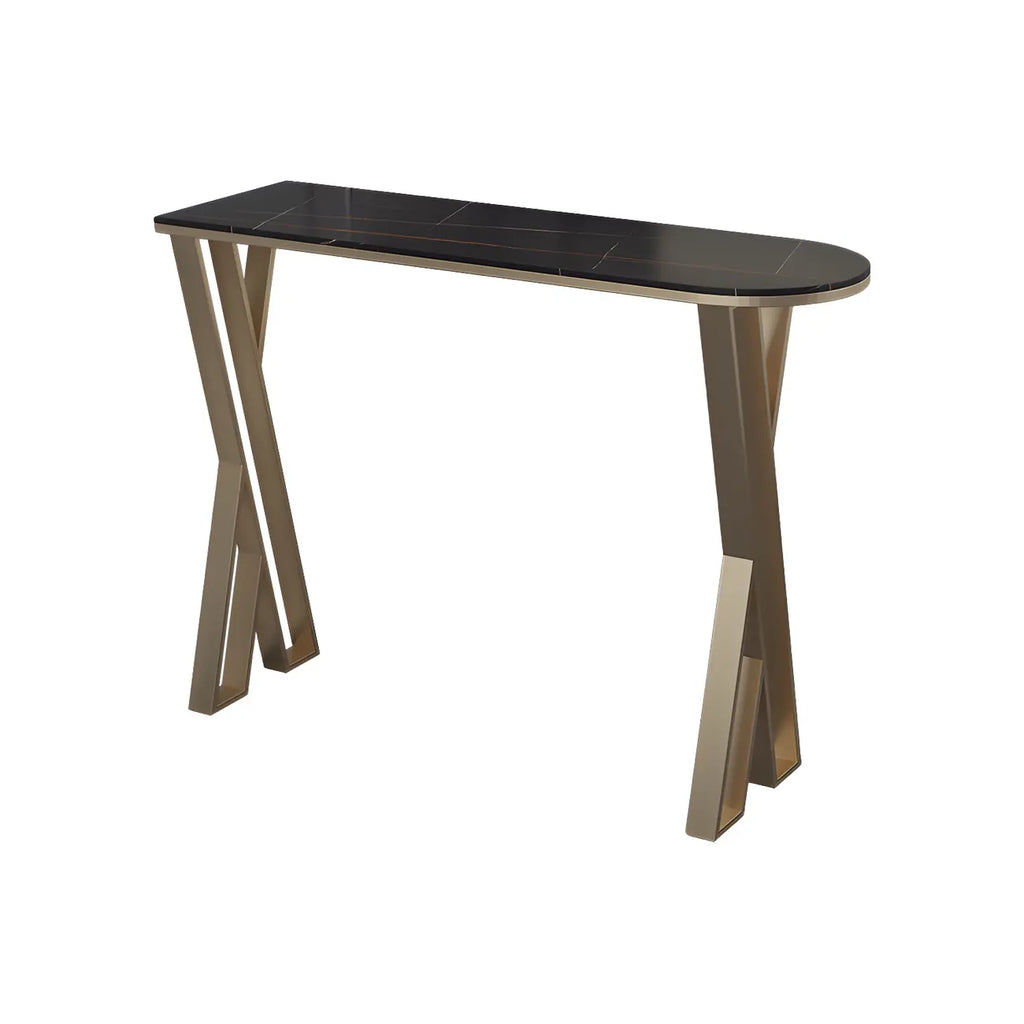 Tables de bar glamour en pierre blanche, fer et métal doré, forme libre, pour la cuisine
