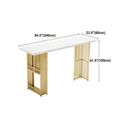 Tables de bar glamour dorées avec plateau en bois et étagère en métal