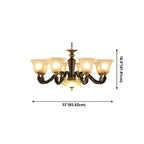 Lustre classique en verre noir et métal courbé