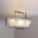 Lampadario a sospensione moderno in vetro con piume regolabile color oro