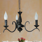 Lustre candélabre industriel en métal noir