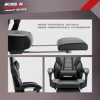 Chaise de jeu BOSSIN style racing, chaise de jeu grande taille supportant jusqu'à 136 kg (300 lbs), dossier haut, chaise d'ordinateur