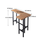 Tables de bar industrielles en bois naturel et fer forgé, en forme de L