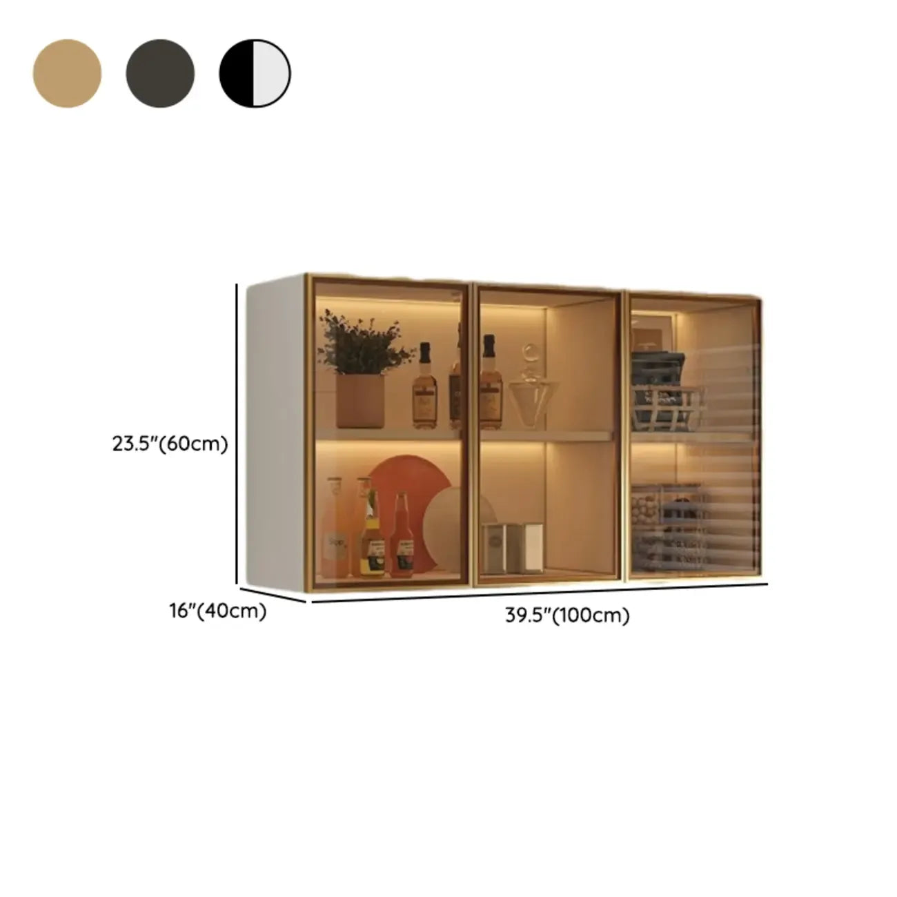 vaisselier mural gris en bois pour cuisine