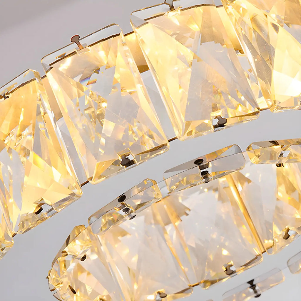 Suspension élégante en cristal avec LED et télécommande pour cuisine.