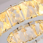 Suspension élégante en cristal avec LED et télécommande pour cuisine.