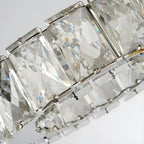 Suspension élégante en cristal avec LED et télécommande pour cuisine.