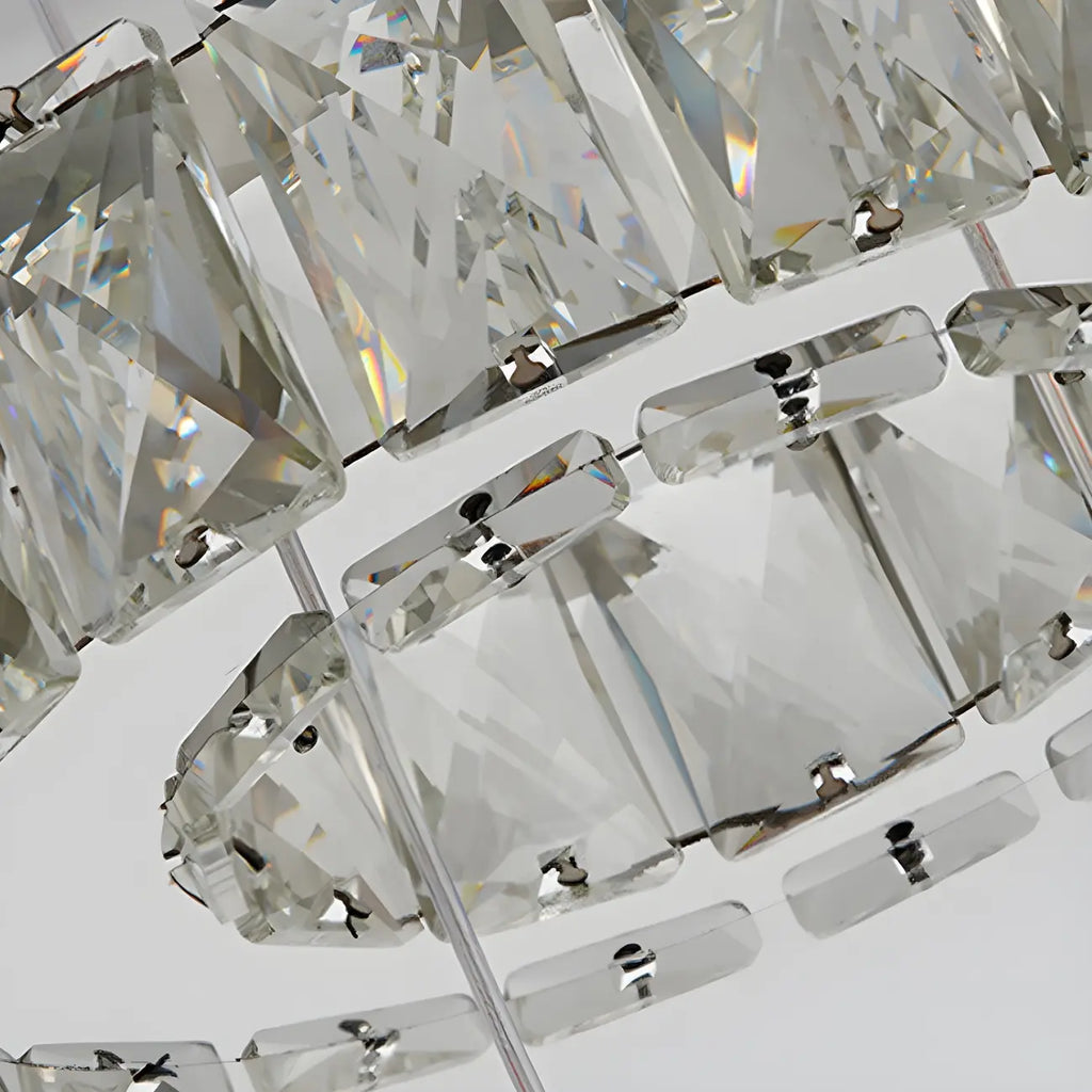 Suspension élégante en cristal avec LED et télécommande pour cuisine.