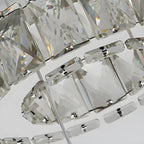 Suspension élégante en cristal avec LED et télécommande pour cuisine.