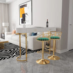 Tables de bar de rangement Glam White Free Form en fer doré