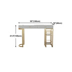 Tables de bar de rangement Glam White Free Form en fer doré