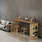 Tables de bar modernes en bois et fer brun doré