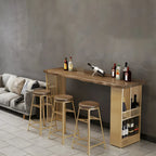 Tables de bar modernes en bois et fer brun doré