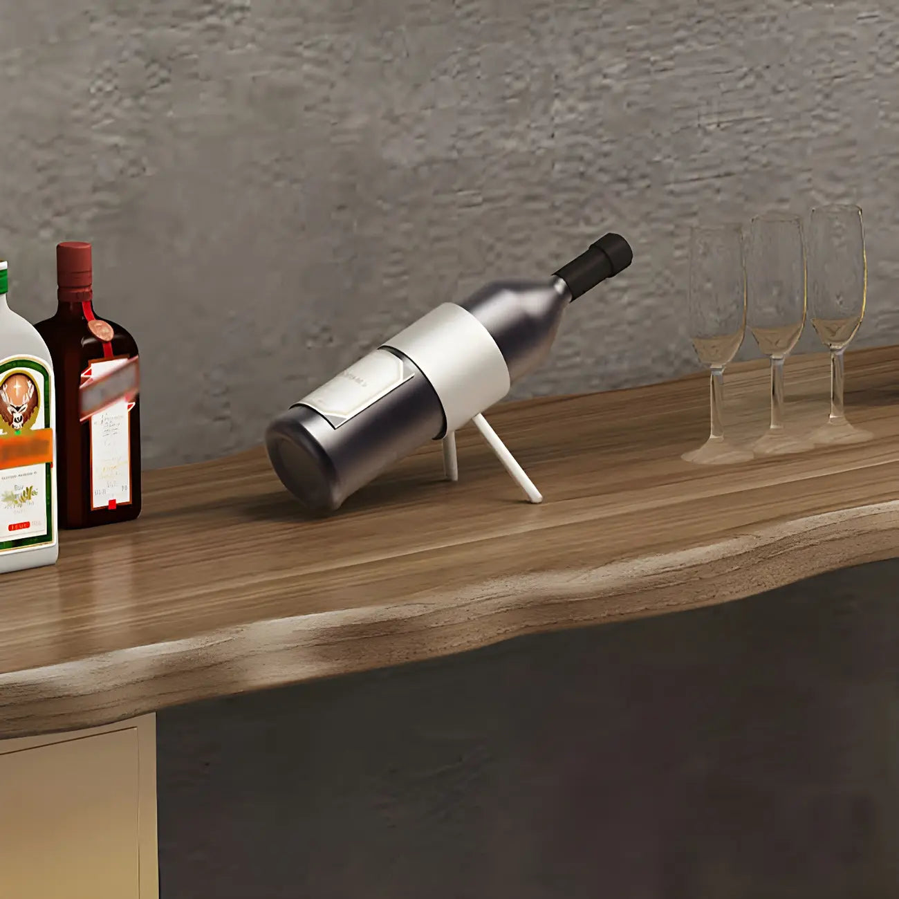 Tables de bar modernes en bois et fer brun doré