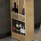 Tables de bar modernes en bois et fer brun doré