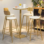 Tables de bar sur pied en faux marbre doré glamour pour bistro