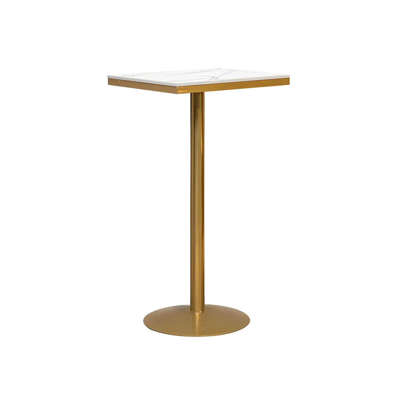 Tables de bar sur pied en faux marbre doré glamour pour bistro