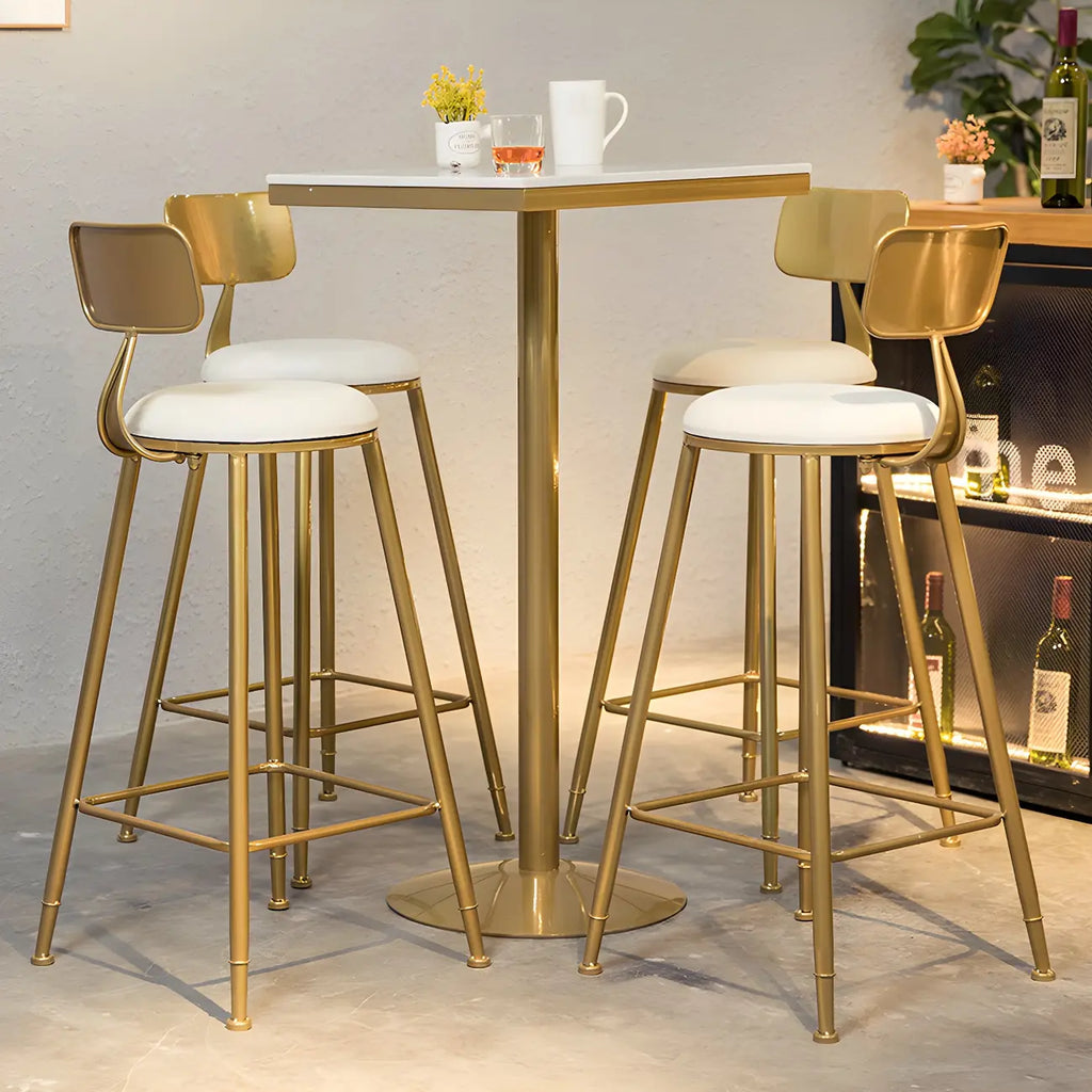 Tables de bar sur pied en faux marbre doré glamour pour bistro