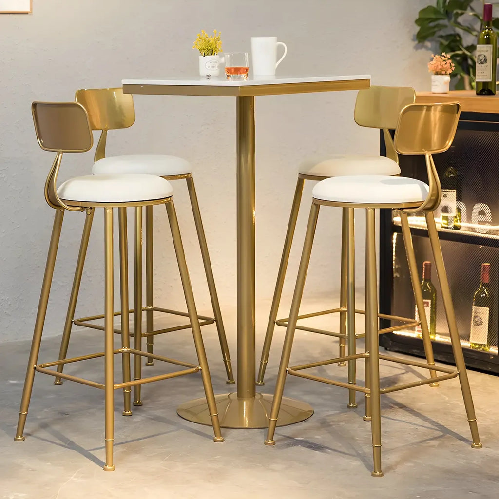 Tables de bar sur pied en faux marbre doré glamour pour bistro
