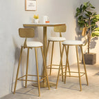 Tables de bar sur pied en faux marbre doré glamour pour bistro