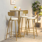 Tables de bar sur pied en faux marbre doré glamour pour bistro