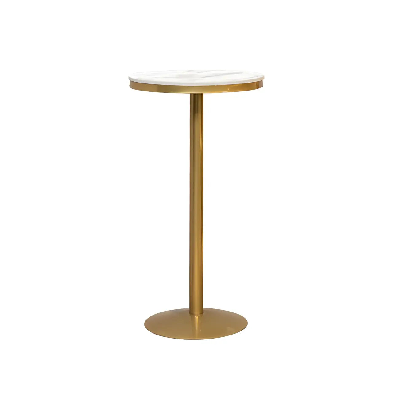 Tables de bar sur pied en faux marbre doré glamour pour bistro