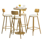 Tables de bar sur pied en faux marbre doré glamour pour bistro