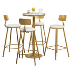 Tables de bar sur pied en faux marbre doré glamour pour bistro
