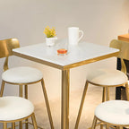 Tables de bar sur pied en faux marbre doré glamour pour bistro
