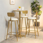 Tables de bar sur pied en faux marbre doré glamour pour bistro