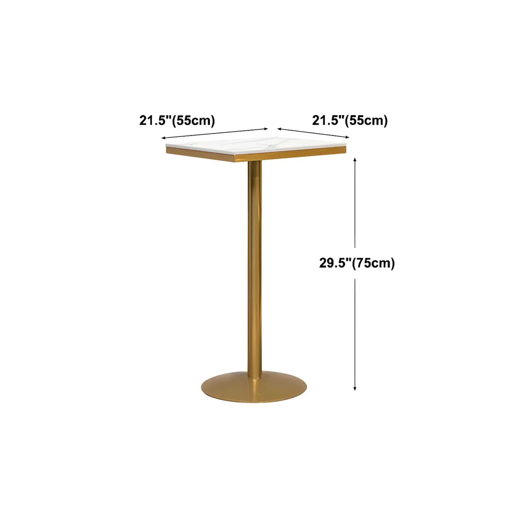 Tables de bar sur pied en faux marbre doré glamour pour bistro