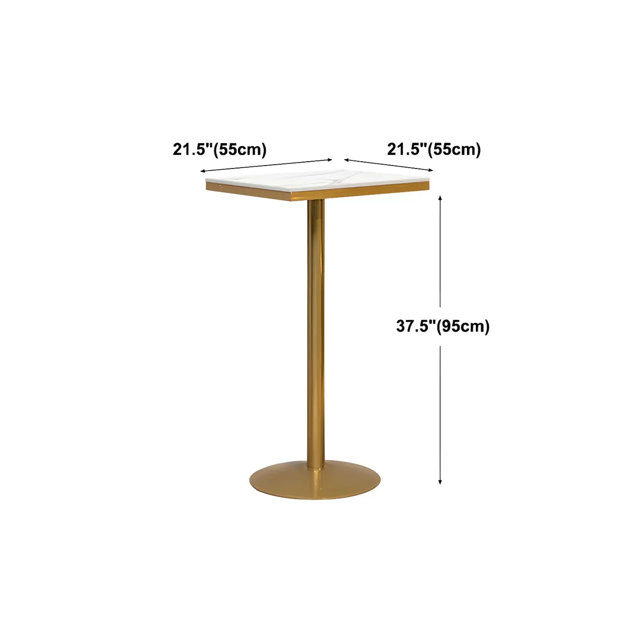 Tables de bar sur pied en faux marbre doré glamour pour bistro