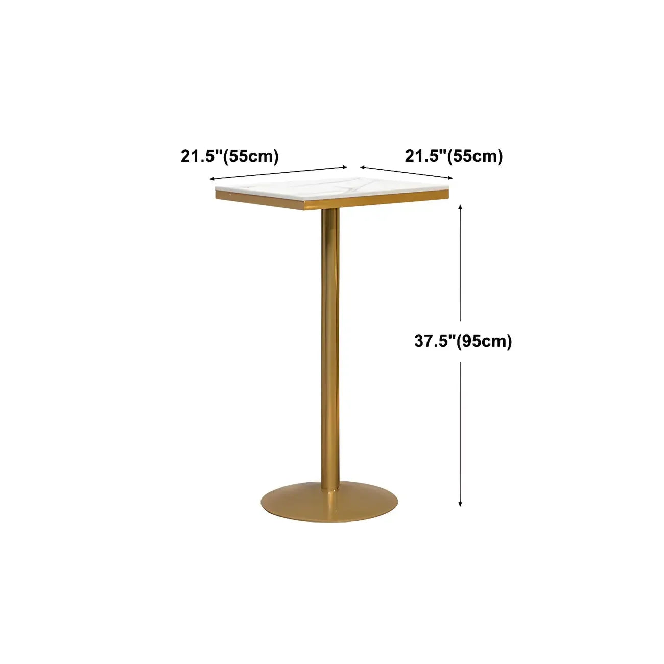 Tables de bar sur pied en faux marbre doré glamour pour bistro