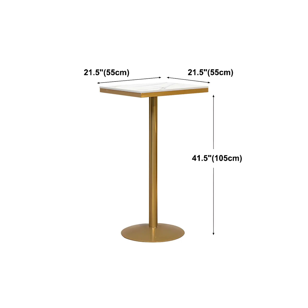 Tables de bar sur pied en faux marbre doré glamour pour bistro