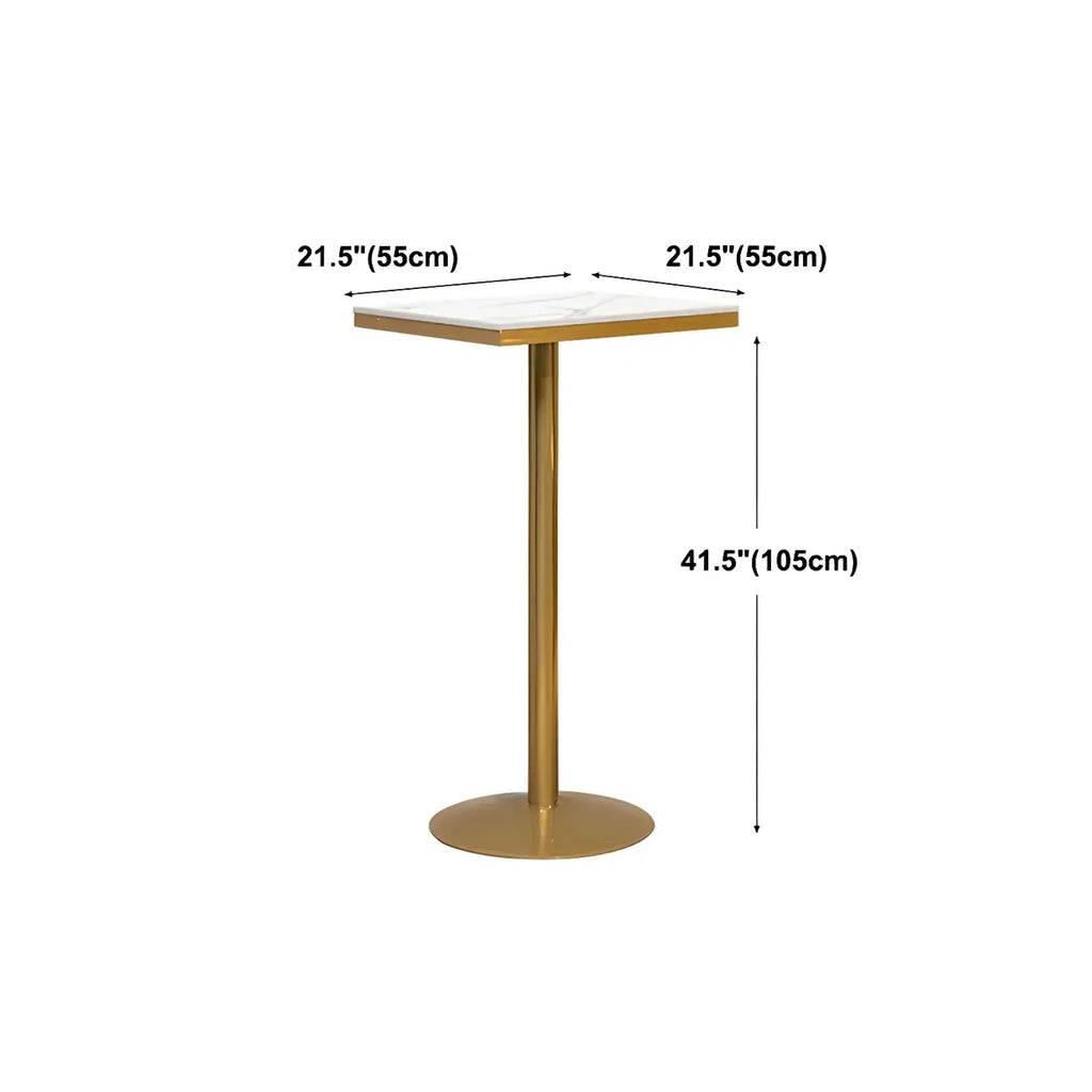 Tables de bar sur pied en faux marbre doré glamour pour bistro