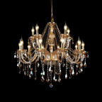 Lustre réglable en cristal style chandelier du milieu du siècle