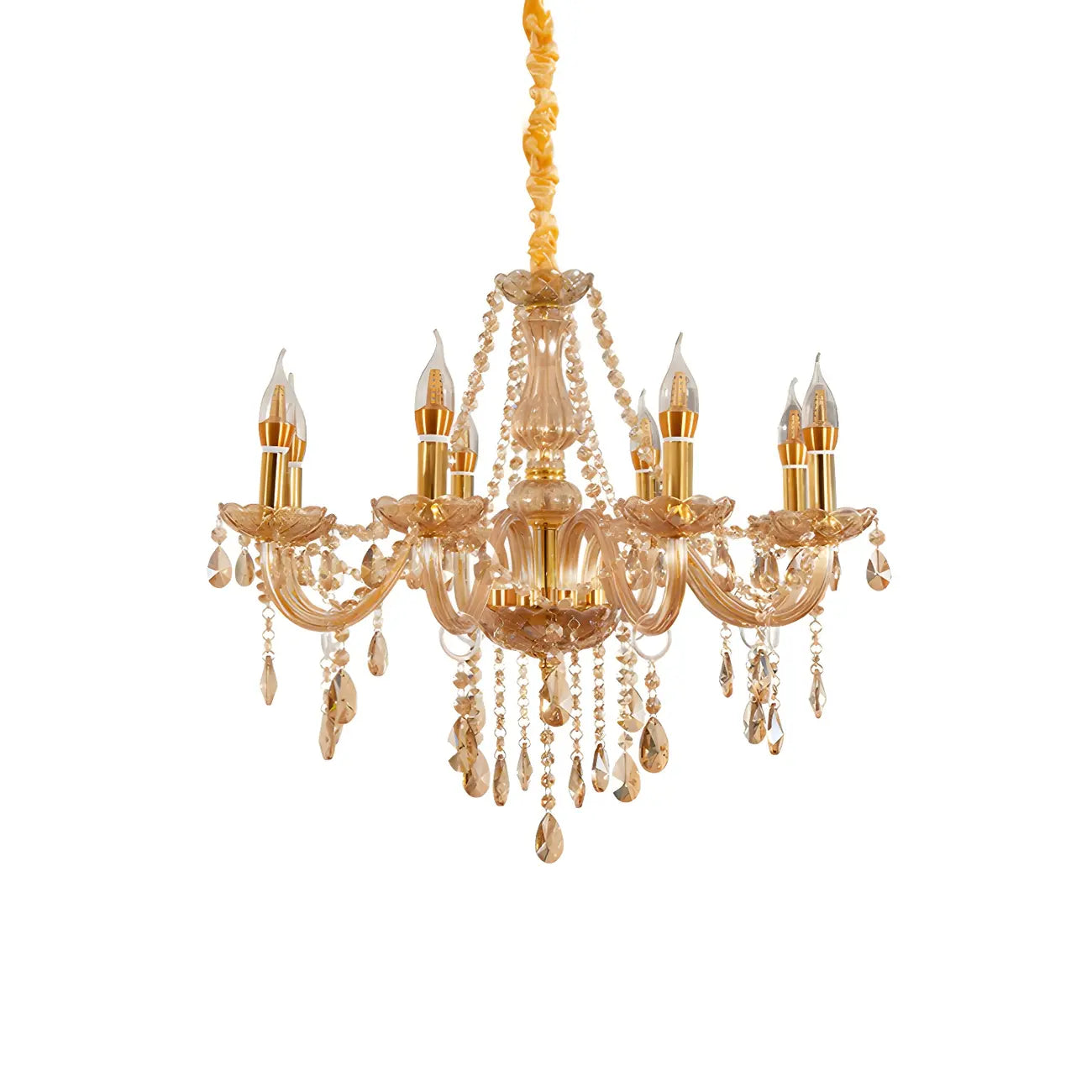 Lustre réglable en cristal style chandelier du milieu du siècle