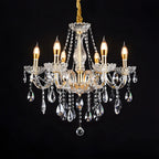 Lustre réglable en cristal style chandelier du milieu du siècle