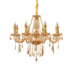 Lustre réglable en cristal style chandelier du milieu du siècle