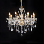 Lustre réglable en cristal style chandelier du milieu du siècle