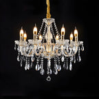 Lustre réglable en cristal style chandelier du milieu du siècle