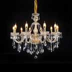 Lustre réglable en cristal style chandelier du milieu du siècle