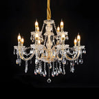 Lustre réglable en cristal style chandelier du milieu du siècle