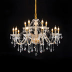 Lustre réglable en cristal style chandelier du milieu du siècle