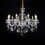 Lustre réglable en cristal style chandelier du milieu du siècle