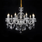 Lustre réglable en cristal style chandelier du milieu du siècle