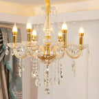Lustre réglable en cristal style chandelier du milieu du siècle