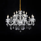 Lustre réglable en cristal style chandelier du milieu du siècle