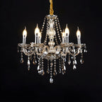 Lustre réglable en cristal style chandelier du milieu du siècle